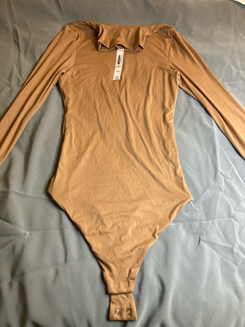 Victoria's Secret Long-Sleeve Camel Bodysuit